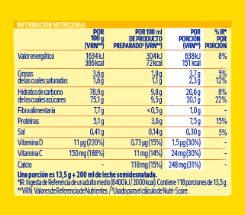 NESQUIK® ORIGINAL BOLSA CACAO SOLUBLE INSTANTÁNEO NUTRI