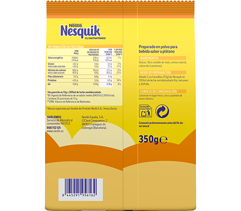 Nesquik plátano trasero